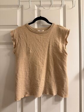 Sleeveless Wool Top in Camel
